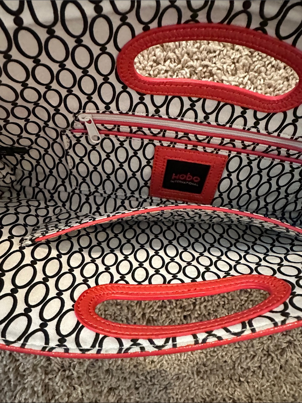 HOBO Red Patent Leather Cutout Handle Clutch - Picture 7 of 9